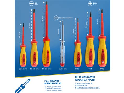 S R Set Di Cacciaviti Da Elettricista Isolati Giraviti A Norma Vde