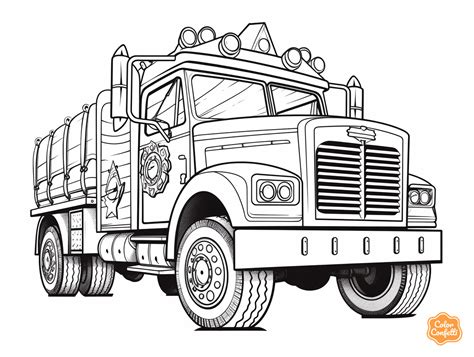 Police Truck Coloring Page For Adults Free Printable In 2024 Truck