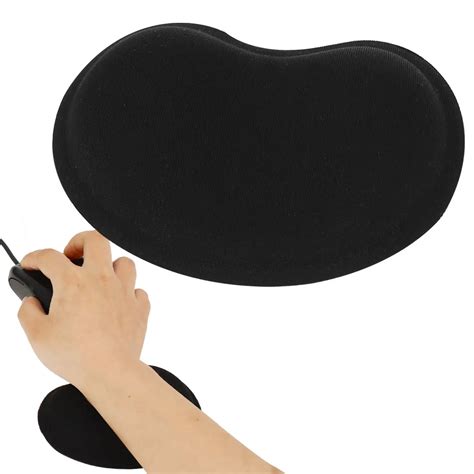 Uxcell Black Gel Wavy Mouse Pad Wrist Rest Support For Desktop Pc