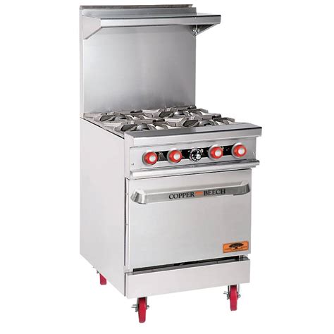 Copper Beech Pcbr 4 24 4 Open Burner Gas Restaurant Range W Space Saver Oven Plant Based Pros