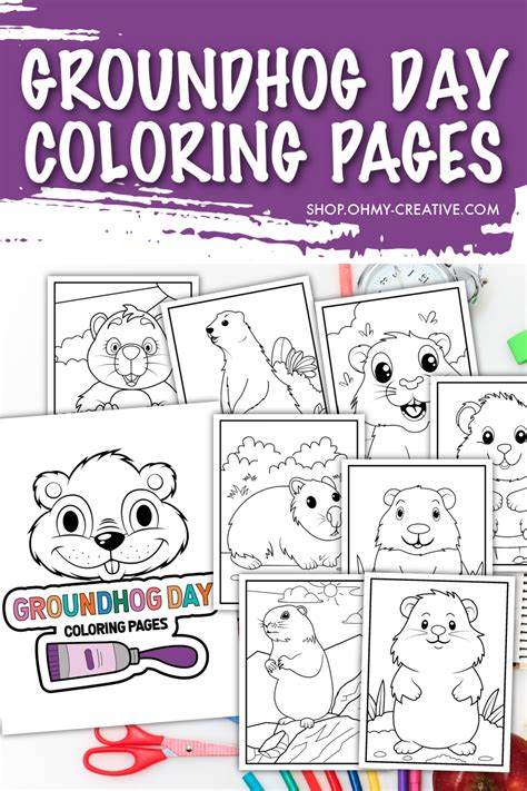 Groundhog Day Coloring Pages - Oh My Creative