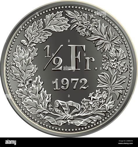 Revers De Centimes Ou Demi De Monnaie Franc Suisse Avec Un Demi Fr