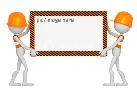 Construction Workers Holding Blank White Board Royalty Free Stock Image