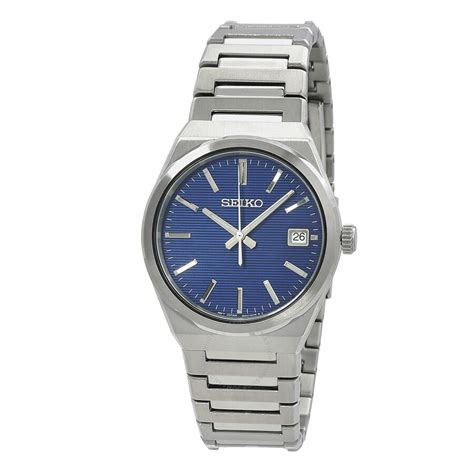 Seiko Classic Quartz Blue Dial Mens Watch Sur555p1 4954628250681 Watches Stainless Steel