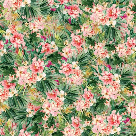 Tropical Watercolor Flowers – Pattern Crew