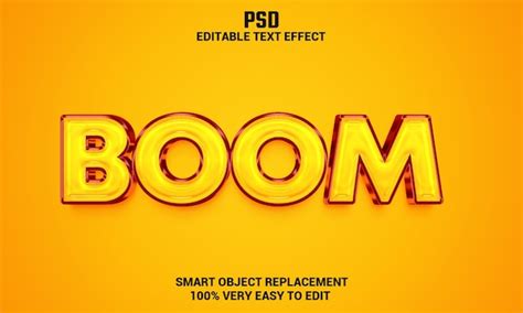 Effet De Texte Modifiable Boom 3d Avec Arrière plan Psd Premium PSD