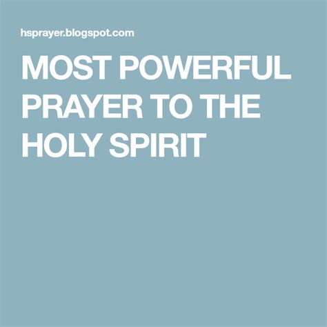 Most Powerful Prayer To The Holy Spirit Deliverance Prayers Novena