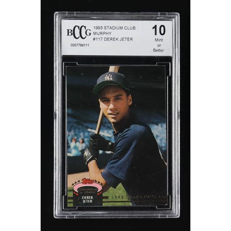 Derek Jeter 1993 Stadium Club Murphy 117 RC BCCG 10 Pristine Auction