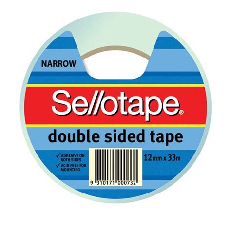 Sellotape Double Sided Tape Roll Narrow 12mm X 33m Pack 6