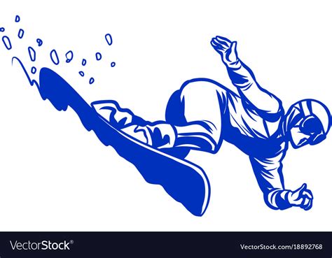 Snowboarder silhouette giant slalom snowboarding Vector Image