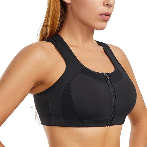 CtriLady Sports Bras For Women High Impact With Front Closure Full