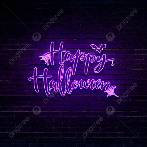 Greeting Card Design Png Picture Halloween Neon Sign Party Design