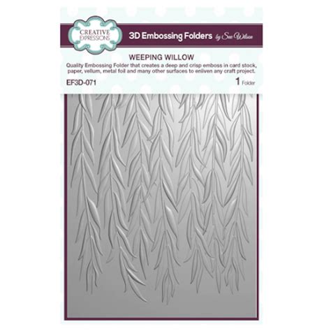 3 D Embossing Folder Weeping Willow By Sue Wilson CE EF3D 071