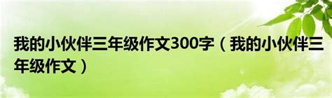 我的小伙伴三年级作文300字（我的小伙伴三年级作文）互联百科