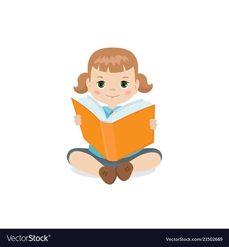 Girl holding a book Royalty Free Vector Image - VectorStock