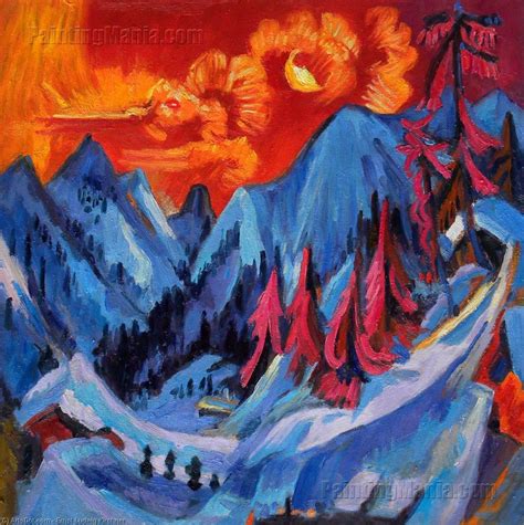 Landscape under the winter moon - Ernst Ludwig Kirchner | Wikioo.org ...