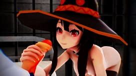 Megumin Undressed And Stood In Front Of A Black Gentleman Konosuba Hentai Cartoon Parody