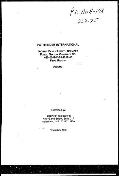 NIGERIA FAMILY HEALTH SERVICES PUBLIC SECTOR - part - usaid