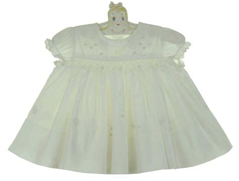 New Sarah Louise Ivory Eyelet Smocked Dress With Matching Bonnet