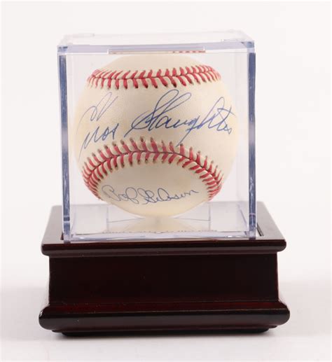 Enos Slaughter Stan Musial And Bob Gibson Signed Onl Baseball With