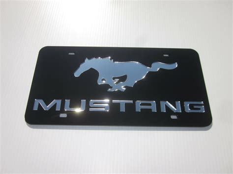 Ford Mustang Laser Cut Acrylic Mirror License Plate 3d Look Etsy