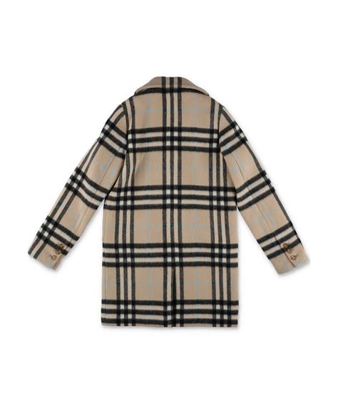 Burberry Check Pattern Tailored Coat In Nude ModeSens