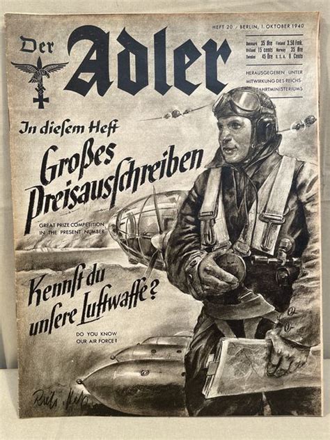 Bunker Militaria Original WWII German Luftwaffe Magazine Der Adler