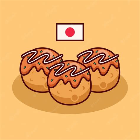 Premium Vector Cute Takoyaki Illustration In Flat Design