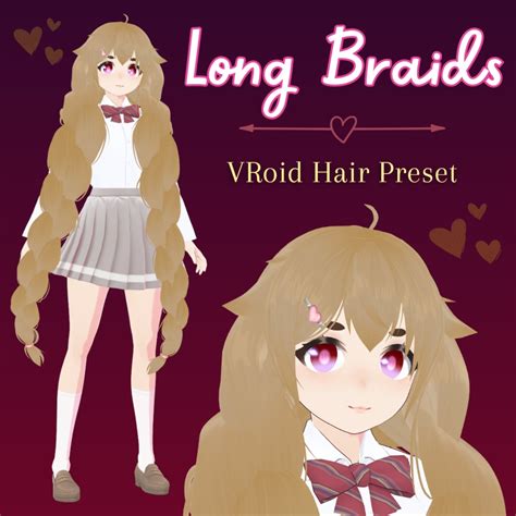 VRoid Stable Ver Fluffy Long Twin Braids Hair Preset LUK4 BOOTH