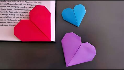 Diy Origami Heart Bookmark Paper Heart Bookmark 🔖 Youtube