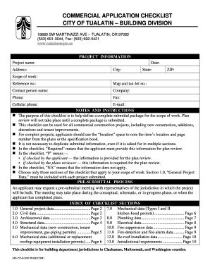 Fillable Online Building Permit Submittal Application Checklist