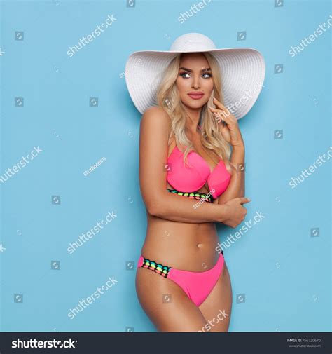 Sexy Beautiful Blond Woman Pink Bikini Stock Photo Shutterstock