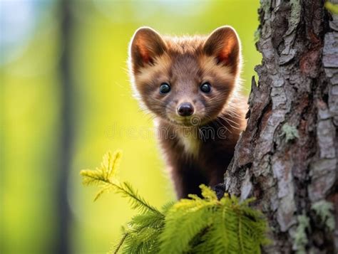 Ai Generated Illustration Wildlife Concept Of Baum Marten Stock