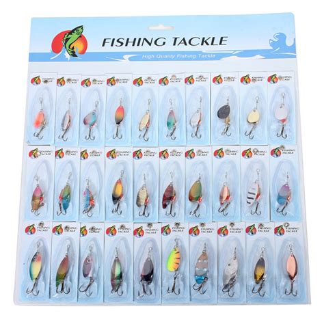 30x Metal Fishing Lures Spinners Baits Assorted Fish Hooks Tackle - Gh – ghilliesuitshop