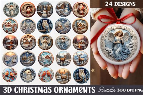 D Christmas Ornaments Sublimation Graphic By Craftart Creative Fabrica