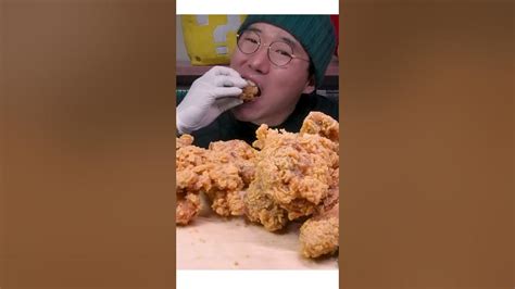 바삭바삭한 후라이드 치킨😘먹방~ 🥰리얼사운드 Asmr Fried Chicken Mukbang Eatingshow Youtube