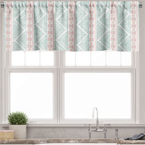 Ambesonne Mexican Print Window Valance Horizontal Aztec Art 54 X 12