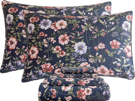 Amazon QSH Floral Queen Size Sheet Sets 100 Egyptian Cotton