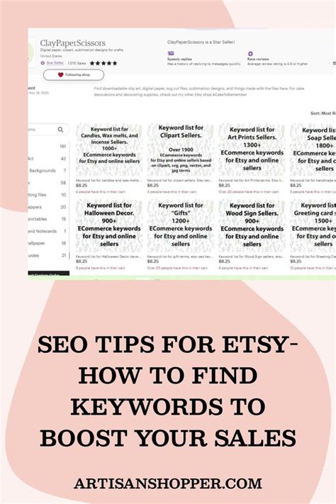 Seo Tips For Etsy How To Find Keywords To Boost Your Sales Etsy Seo