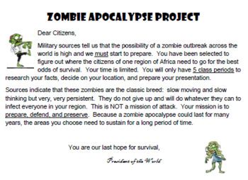 Zombie Apocalypse Research Project By Ms Ws HOTS Docs TPT