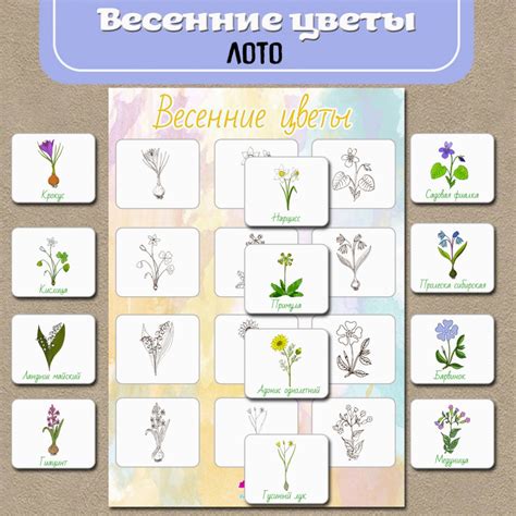 Шаблон игры на липучках "Весенние цветы"