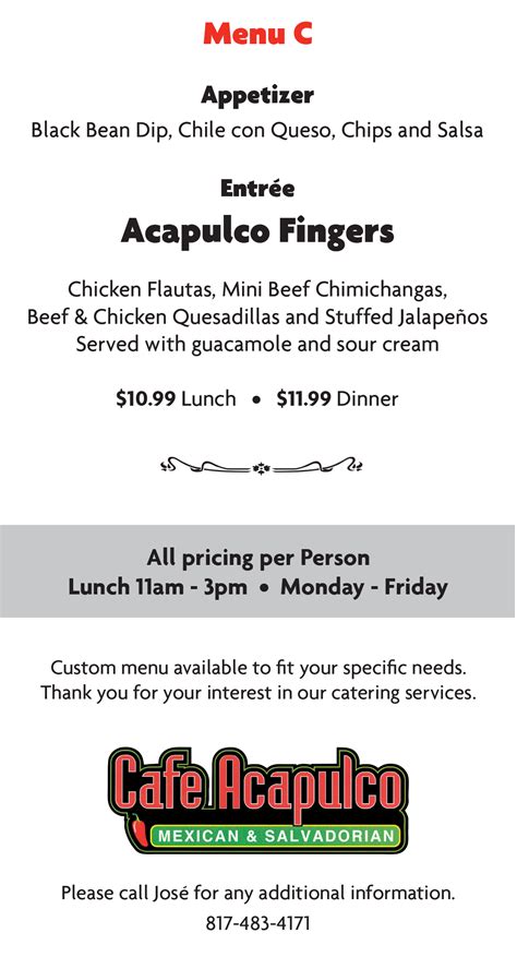 Catering Menu C – Cafe Acapulco