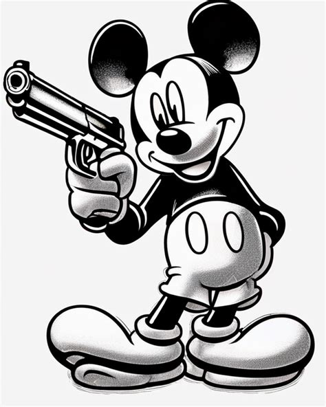 Mickey mouse with a gun by jaxsonok on DeviantArt