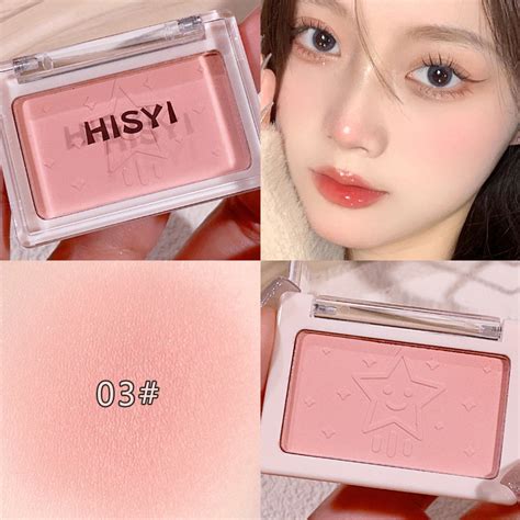 Hisyi Smart Clear Monochrome Blush Matte Natural Whitening Brightening Blush Purple Nude Makeup