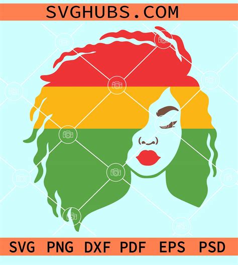 Juneteenth Woman Afro Hair Svg Juneteenth Afro Woman Svg Juneteenth