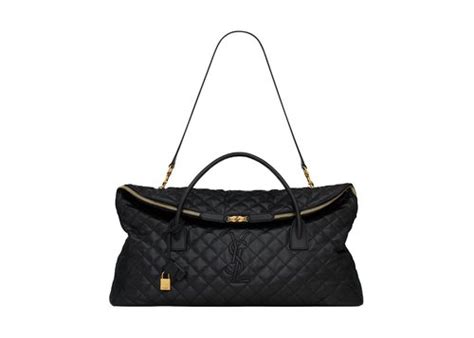 Saint Laurent Es Giant Travel Bag In Quilted Leather Black Solesense