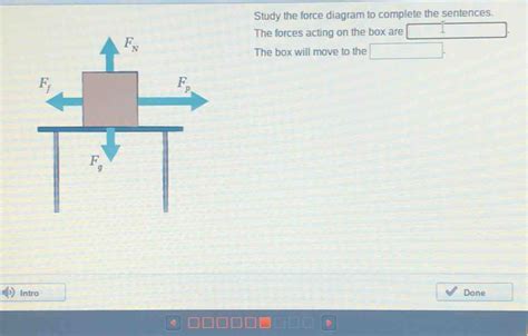 Study The Force Diagram To Complete The Sentences The Forces Acting On