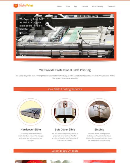 Bible Printing Company WordPress Theme & Template | InkThemes