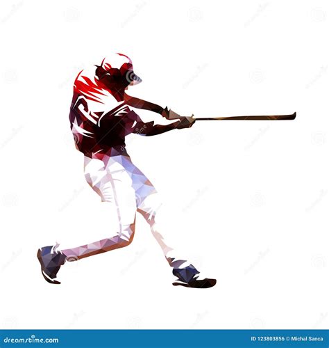 Baseball Player Swinging With Bat Stock Vector Illustration Of