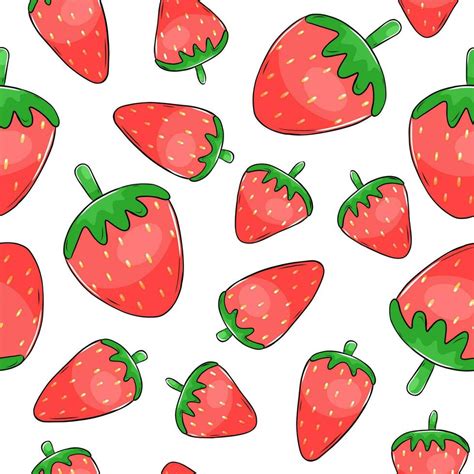 Cute seamless pattern with strawberry 23809845 Vector Art at Vecteezy